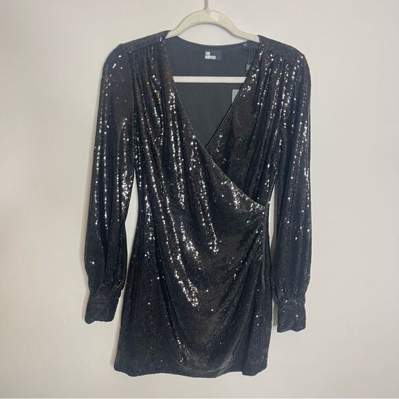 $315 The Kooples SHORT BLACK SEQUIN DRESS NWT - Picture 10 of 14
